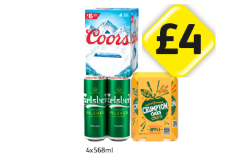 Coors, Carlsberg, Crumpton Oaks - Now Only £4 at Londis