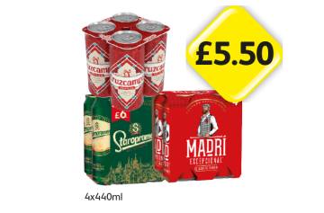 Cruzcampo, Staropramen, Madri - Now Only £5.50 at Londis