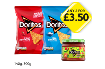 Doritos Chilli Heatwave, Cool Original - Any 2 for £3.50 at Londis