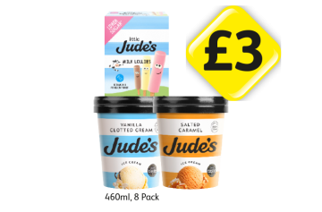 Jude's Vanilla Clotted Cream, Salted Caramel, Little Jude's - Now Only £3 at Londis