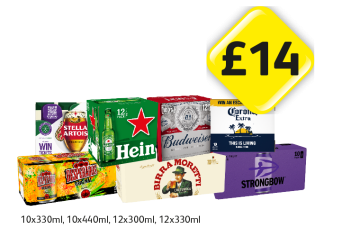 Stella Artois, Heineken, Budweiser, Corona, Desperados, Birra Moretti, Strongbow Dark Fruits - Now Only £14 at Londis