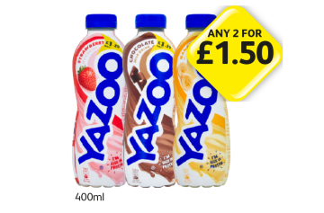Yazoo Strawberry, Chocolate, Banana - Any 2 for £1.50 at Londis