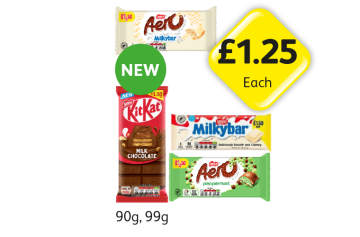 Aero Milkybar, Peppermint, KitKat Milk Chocolate, Milkybar - Now Only £1.25 at Londis