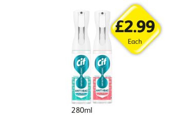 Cif Anti-Bac Lemon & Aloe Vera, Apple & Jasmine - Now Only £2.99 at Londis