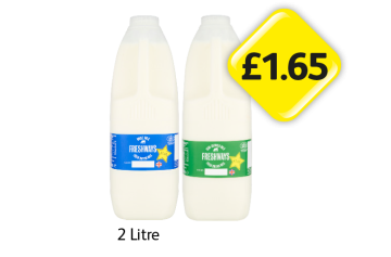 Freshways Milk Whole, Semi-Skimmed - Now Only £1.65 at Londis