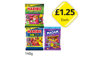 Haribo Bone Shakers, Super Bats, Halloween Mixx - Now Only £1.25 at Londis