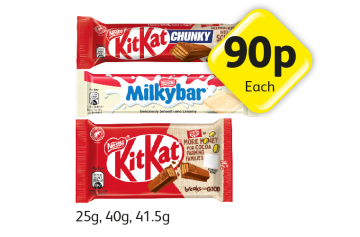KitKat, Chunky, Millkybar - Now Only 90p at Londis