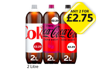 Diet Coke, Cherry Coca Cola, Coke Zero - Any 2 for £2.75 at Londis