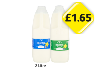 Freshways Milk Whole, Semi-Skimmed - Now Only £1.65 at Londis