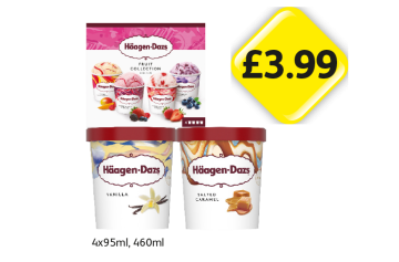 Häagen-Dazs Fruit Collection, Vanilla, Salted Caramel - Now Only £3.99 at Londis