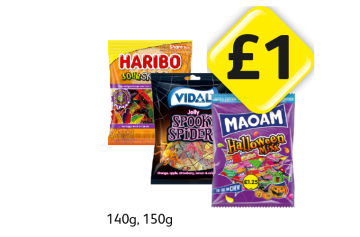 Haribo Sour Skeletons, Vidal Spooky Spiders, Maoam Halloween Mixx - Now Only £1 at Londis