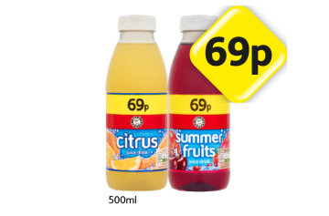 Juice Drink Citrus, Summer Fruits - Now Only 69p at Londis