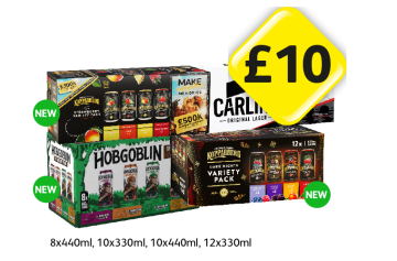 Kopparberg Strawberry, Dark Night Variety, Hobgoblin, Carling - Now Only £10 at Londis