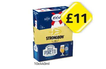 Kronenbourg, Strongbow, Poretti - Now Only £11 at Londis