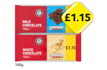 Milk Chocolate, White Chocolate - Now Only £1.15 at Londis