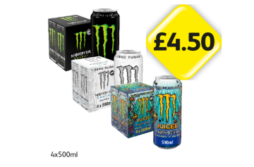 Monster Original, Ultra, Juiced - Now Only £4.50 at Londis