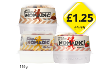 Nomadic Double Choc, Chocolate & Honeycomb, Strawberry - Now Only £1.25 at Londis