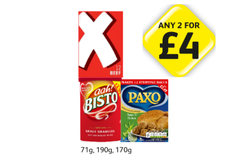 OXO Beef, Aah Bisto, Paxo - Any 2 for £4 at Londis