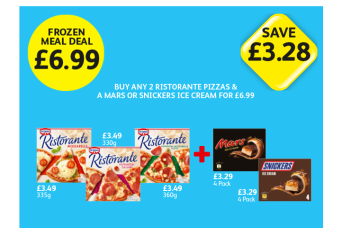 Ristorante Mozzarella, Pepperoni-Salame, Pepperoni Mozzarella Pesto, Mars Ice Cream, Snickers - Now Only Buy Any 2 Ristorante Pizzas & A Mars Or Snickers Ice Cream for £6.99 at Londis