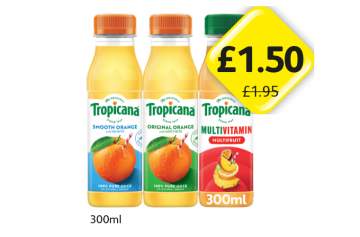 Tropicana Smooth Orange, Original Orange, MultiVitamin - Now Only £1.50 at Londis