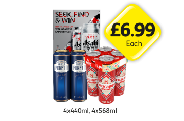 Asahi, Poretti, Cruzcampo - Now Only £6.99 at Londis