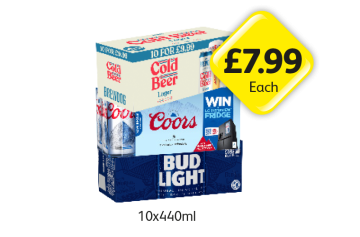 Brewdog Cold Beer, Coors, Bud Light - Now Only £7.99 at Londis