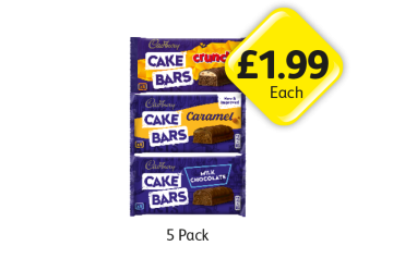 Cadbury Cake Bars Crunchie, Caramel, Milk Chocolate - Now Only £1.99 at Londis