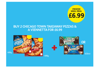 Chicago Town Takeaway Stuffed Crust Loaded Cheese, Peperoni, Viennetta Mint, Vanilla - Buy 2 Chicago Town Takeaway Pizzas & A Viennetta for £6.99 at Londis