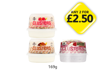 Clusters Strawberry, Double Choc, White Choc & Strawberry - Any 2 for £2.50 at Londis