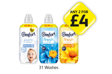 Comfort Pure, Fresh Blue Skies, Sunshiny Days - Any 2 for £4 at Londis