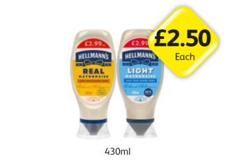 Hellmann's Real Mayonnaise, Light - Now Only £2.50 at Londis