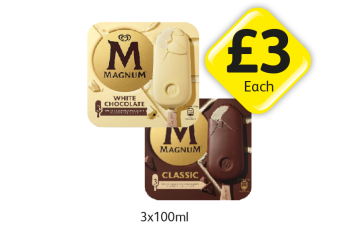 Magnum White Chocolate, Classic - Now Only £3 at Londis