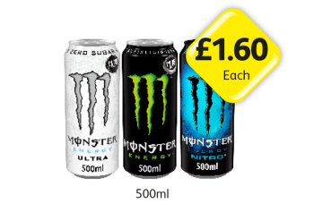 Monster Ultra, Energy, Nitro - Now Only £1.60 at Londis