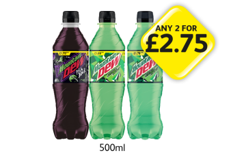 Mountain Dew Pitch Black, Citrus Blast - Now Only £2.75 at Londis