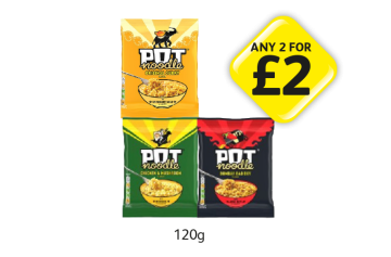 Pot Noodle Original Curry, Chicken & Mushroom, Bombay Bad Boy - Any 2 for £2 at Londis