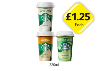 Starbucks Caffe Latte, Caramel Macchiato, Matcha Latte - Now Only £1.25 at Londis
