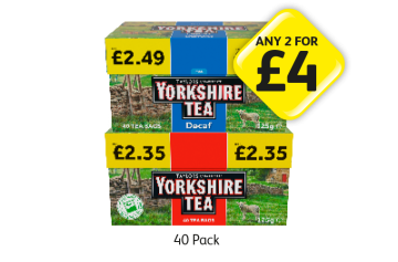 Yorkshire Tea Original, Decaf - Any 2 for £4 at Londis