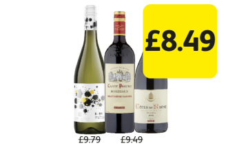 B.Ink Chardonnay, Calvet Prestige Merlot, Cotes Du Rhone - Now Only £8.49 each at Londis