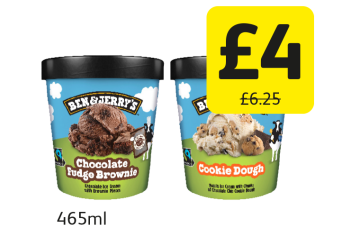 Ben & Jerry's Chocolate Fudge Brownie, Cookie Dough - Now Only £4 at Londis