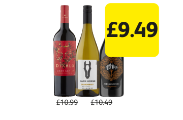 Diablo Dark Red, Dark Horse Chardonnay, Appassimento - Now Only £9.49 each at Londis