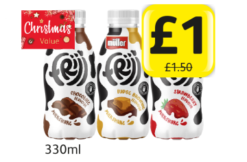 Frijj Milkshake Chocolate, Fudge Brownie, Strawberry - Now Only £1 each at Londis