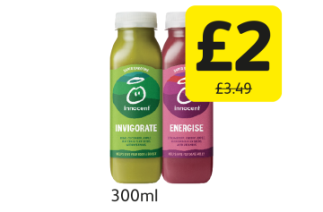 Innocent Invigorate, Energise - Now Only £2 each at Londis