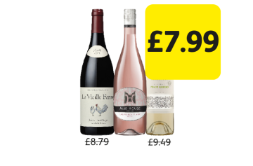 La Vielle Ferme, Mud House Rosé, Trivento Pinot Grigio - Now Only £7.99 each at Londis
