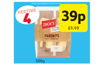 CHRISTMAS VALUE: Jack's Parsnips - Now Only 39p at Londis