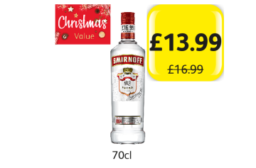 CHRISTMAS VALUE: Smirnoff Vodka - Now Only £13.99 at Londis
