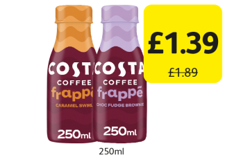 Costa Coffee Frappē,  was £1.89 - Now only £1.39 at Londis