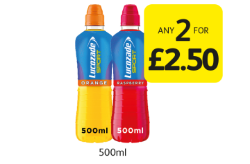 Lucozade Sport Orange/Raspberry  - Any 2 for £2.50 at Londis