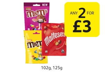M&M's Brownie/Peanut, Maltesers  - Any 2 for £3 at Londis