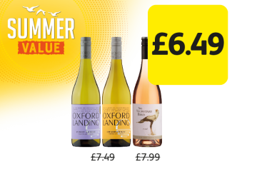 SUMMER VALUE: Oxford Landing Pinot Grigio, Chardonnay, The Secretary Bird Rosè, was £7.49, £7.99 - Now only £6.49 at Londis