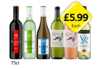 McGuigan Black Label Red, Pinot Grigio, Sauvignon Blanc, The Secretary Bird Sauvignon Blanc, Rose, Hardy's VR Sauvignon Blanc - Now Only £5.99 at Londis
